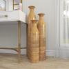 imageDeco 79 Metal Decorative Vase Tall Distressed Metallic Centerpiece Vases with Etched Grid Patterns Set of 3 Vases for Home Decoration 35quot 30quot 25quotH GoldGold