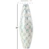 imageDeco 79 Mother of Pearl Shell Handmade Decorative Vase Tall Mosaic Centerpiece Vase with Blue Accents Flower Vase for Home Decoration 10quot x 10quot x 33quot Cream
