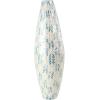 imageDeco 79 Mother of Pearl Shell Handmade Decorative Vase Tall Mosaic Centerpiece Vase with Blue Accents Flower Vase for Home Decoration 10quot x 10quot x 33quot Cream