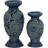 imageDeco 79 Polystone Decorative Candle Holder Tall Standing Candle Stand Candlestick Holder 8quot x 8quot x 22quot GoldBlue
