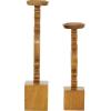 imageDeco 79 Polystone Decorative Candle Holder Tall Standing Candle Stand Candlestick Holder 8quot x 8quot x 22quot GoldBrown