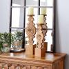 imageDeco 79 Polystone Decorative Candle Holder Tall Standing Candle Stand Candlestick Holder 8quot x 8quot x 22quot GoldBrown