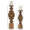 imageDeco 79 Polystone Decorative Candle Holder Tall Standing Candle Stand Candlestick Holder 8quot x 8quot x 22quot GoldBrown