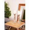 imageDeco 79 Polystone Decorative Candle Holder Tall Standing Candle Stand Candlestick Holder 8quot x 8quot x 22quot GoldBrown