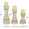 imageDeco 79 Polystone Decorative Candle Holder Tall Standing Candle Stand Candlestick Holder 8quot x 8quot x 22quot GoldCream