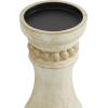 imageDeco 79 Polystone Decorative Candle Holder Tall Standing Candle Stand Candlestick Holder 8quot x 8quot x 22quot GoldCream