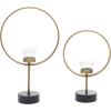 imageDeco 79 Polystone Decorative Candle Holder Tall Standing Candle Stand Candlestick Holder 8quot x 8quot x 22quot GoldGold
