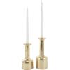 imageDeco 79 Polystone Decorative Candle Holder Tall Standing Candle Stand Candlestick Holder 8quot x 8quot x 22quot GoldGold