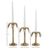 imageDeco 79 Polystone Decorative Candle Holder Tall Standing Candle Stand Candlestick Holder 8quot x 8quot x 22quot GoldGold