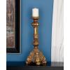 imageDeco 79 Polystone Decorative Candle Holder Tall Standing Candle Stand Candlestick Holder 8quot x 8quot x 22quot GoldGold