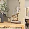 imageDeco 79 Polystone Decorative Candle Holder Tall Standing Candle Stand Candlestick Holder 8quot x 8quot x 22quot GoldGold