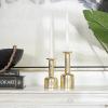 imageDeco 79 Polystone Decorative Candle Holder Tall Standing Candle Stand Candlestick Holder 8quot x 8quot x 22quot GoldGold