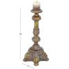 imageDeco 79 Polystone Decorative Candle Holder Tall Standing Candle Stand Candlestick Holder 8quot x 8quot x 22quot GoldGold