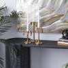 imageDeco 79 Polystone Decorative Candle Holder Tall Standing Candle Stand Candlestick Holder 8quot x 8quot x 22quot GoldGold