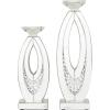 imageDeco 79 Polystone Decorative Candle Holder Tall Standing Candle Stand Candlestick Holder 8quot x 8quot x 22quot GoldSilver