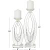 imageDeco 79 Polystone Decorative Candle Holder Tall Standing Candle Stand Candlestick Holder 8quot x 8quot x 22quot GoldSilver