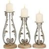 imageDeco 79 Polystone Decorative Candle Holder Tall Standing Candle Stand Candlestick Holder 8quot x 8quot x 22quot GoldSilver