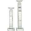 imageDeco 79 Polystone Decorative Candle Holder Tall Standing Candle Stand Candlestick Holder 8quot x 8quot x 22quot GoldSilver