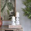 imageDeco 79 Polystone Decorative Candle Holder Tall Standing Candle Stand Candlestick Holder 8quot x 8quot x 22quot GoldWhite