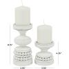 imageDeco 79 Polystone Decorative Candle Holder Tall Standing Candle Stand Candlestick Holder 8quot x 8quot x 22quot GoldWhite