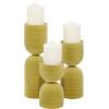 imageDeco 79 Polystone Decorative Candle Holder Tall Standing Candle Stand Candlestick Holder 8quot x 8quot x 22quot GoldYellow