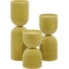 imageDeco 79 Polystone Decorative Candle Holder Tall Standing Candle Stand Candlestick Holder 8quot x 8quot x 22quot GoldYellow