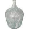 imageDeco 79 Recycled Glass Decorative Vase Spanish Bottle Centerpiece Vase with Bubble Texture Flower Vase for Home Decoration 10quot x 10quot x 17quot BlueClear
