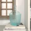 imageDeco 79 Recycled Glass Decorative Vase Spanish Bottle Centerpiece Vase with Bubble Texture Flower Vase for Home Decoration 10quot x 10quot x 17quot BlueBlue