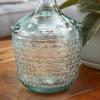 imageDeco 79 Recycled Glass Decorative Vase Spanish Bottle Centerpiece Vase with Bubble Texture Flower Vase for Home Decoration 10quot x 10quot x 17quot BlueClear