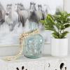 imageDeco 79 Recycled Glass Decorative Vase Spanish Bottle Centerpiece Vase with Bubble Texture Flower Vase for Home Decoration 10quot x 10quot x 17quot BlueClear