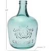 imageDeco 79 Recycled Glass Decorative Vase Spanish Bottle Centerpiece Vase with Bubble Texture Flower Vase for Home Decoration 10quot x 10quot x 17quot BlueClear