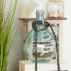 imageDeco 79 Recycled Glass Handmade Decorative Vase Spanish Bottle Centerpiece Vase Flower Vase for Home Decoration 11quot x 11quot x 17quot BlueTeal