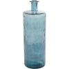 imageDeco 79 Recycled Glass Handmade Spanish Vase with Wrapped Rattan Neck Detail 6quot x 6quot x 18quot ClearBlue