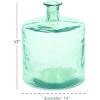imageDeco 79 Recycled Glass Handmade Spanish Vase with Wrapped Rattan Neck Detail 6quot x 6quot x 18quot ClearBlue