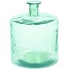 imageDeco 79 Recycled Glass Handmade Spanish Vase with Wrapped Rattan Neck Detail 6quot x 6quot x 18quot ClearBlue