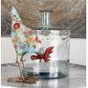 imageDeco 79 Recycled Glass Handmade Spanish Vase with Wrapped Rattan Neck Detail 6quot x 6quot x 18quot ClearBlue