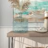 imageDeco 79 Recycled Glass Handmade Spanish Vase with Wrapped Rattan Neck Detail 6quot x 6quot x 18quot ClearBlue