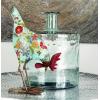imageDeco 79 Recycled Glass Handmade Spanish Vase with Wrapped Rattan Neck Detail 6quot x 6quot x 18quot ClearBlue