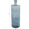 imageDeco 79 Recycled Glass Handmade Spanish Vase with Wrapped Rattan Neck Detail 6quot x 6quot x 18quot ClearBlue