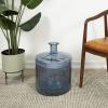 imageDeco 79 Recycled Glass Handmade Spanish Vase with Wrapped Rattan Neck Detail 6quot x 6quot x 18quot ClearBlue