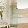 imageDeco 79 Recycled Glass Handmade Spanish Vase with Wrapped Rattan Neck Detail 6quot x 6quot x 18quot ClearClear