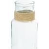 imageDeco 79 Recycled Glass Handmade Spanish Vase with Wrapped Rattan Neck Detail 6quot x 6quot x 18quot ClearClear