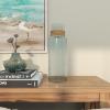 imageDeco 79 Recycled Glass Handmade Spanish Vase with Wrapped Rattan Neck Detail 6quot x 6quot x 18quot ClearClear
