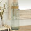 imageDeco 79 Recycled Glass Handmade Spanish Vase with Wrapped Rattan Neck Detail 6quot x 6quot x 18quot ClearClear