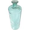 imageDeco 79 Recycled Glass Handmade Spanish Vase with Wrapped Rattan Neck Detail 6quot x 6quot x 18quot ClearTeal