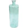 imageDeco 79 Recycled Glass Handmade Spanish Vase with Wrapped Rattan Neck Detail 6quot x 6quot x 18quot ClearTeal