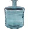 imageDeco 79 Recycled Glass Handmade Spanish Vase with Wrapped Rattan Neck Detail 6quot x 6quot x 18quot ClearTeal
