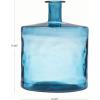 imageDeco 79 Recycled Glass Handmade Spanish Vase with Wrapped Rattan Neck Detail 6quot x 6quot x 18quot ClearTeal