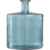 imageDeco 79 Recycled Glass Handmade Spanish Vase with Wrapped Rattan Neck Detail 6quot x 6quot x 18quot ClearTeal