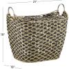 imageDeco 79 Seagrass Handmade Decorative and Functional Storage Basket Basket Organizer with Handles Basket for Storage 21quot x 18quot x 18quot BrownBrown